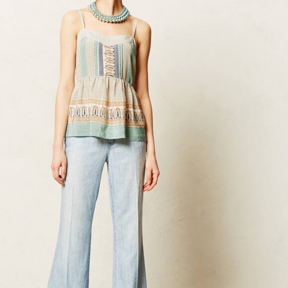 Anthropologie Vanessa Virginia Montara boho pastel tank top size 2 - Picture 2 of 11